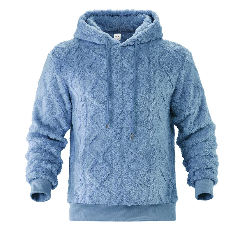 Herren Teddy-Fleece-Hoodie mit diamantstruktur, gefütterter Kapuze und weichen Rippbündchen Nord Taschen