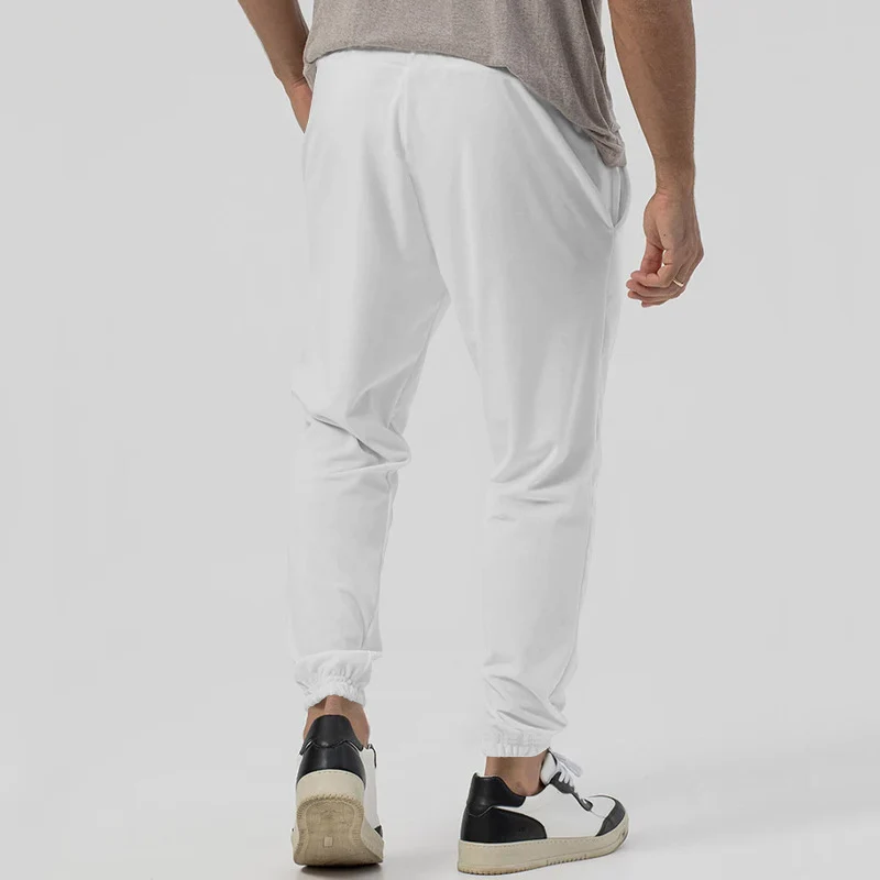 Herren Tapered-Jogginghose im Leinenlook mit Bügelfalte und Bündchen Nord Taschen