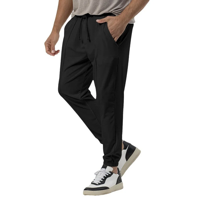 Herren Tapered-Jogginghose im Leinenlook mit Bügelfalte und Bündchen Nord Taschen