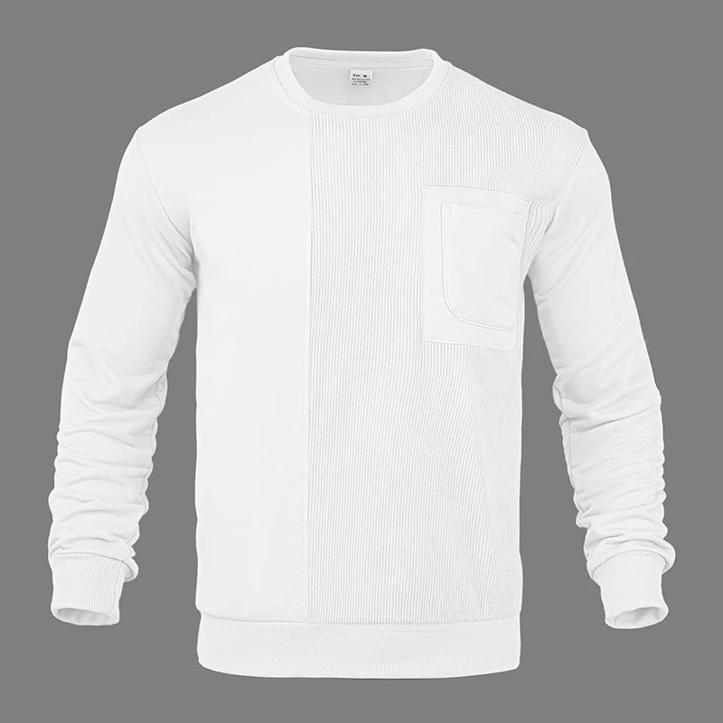 Herren Struktur-Sweatshirt mit Rippen-Panel und Brusttasche Nord Taschen