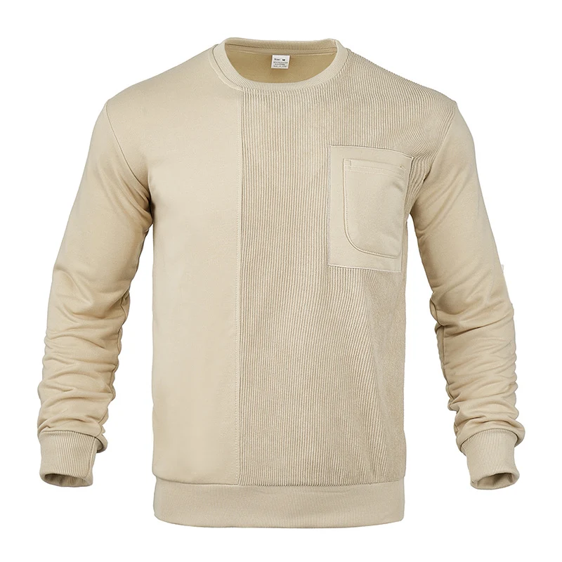 Herren Struktur-Sweatshirt mit Rippen-Panel und Brusttasche Nord Taschen