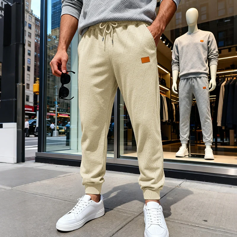 Herren Stepp-Jogginghose mit geometrischem Strukturmuster Nord Taschen