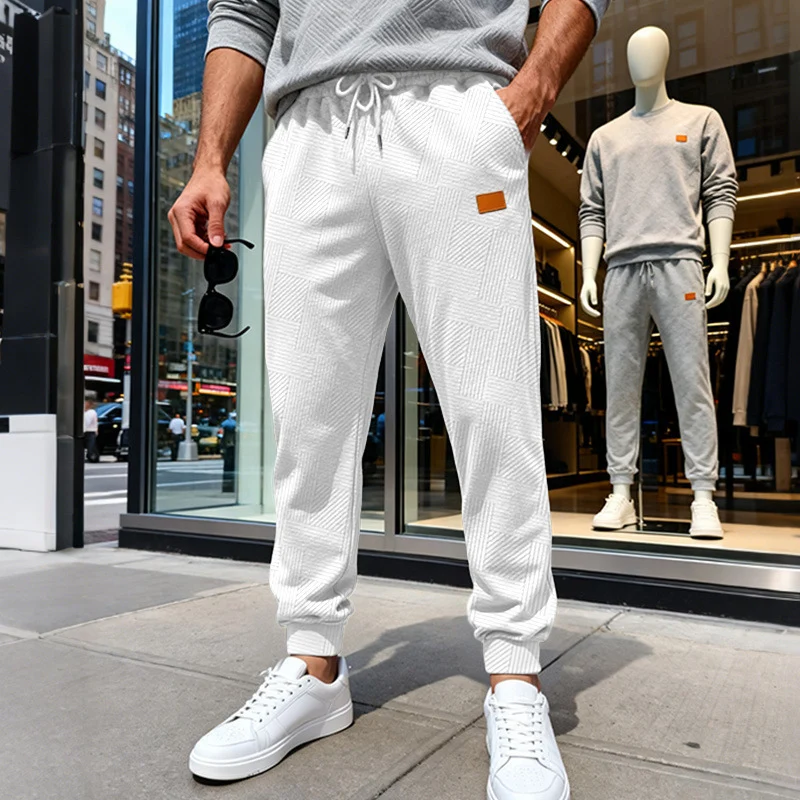 Herren Stepp-Jogginghose mit geometrischem Strukturmuster Nord Taschen