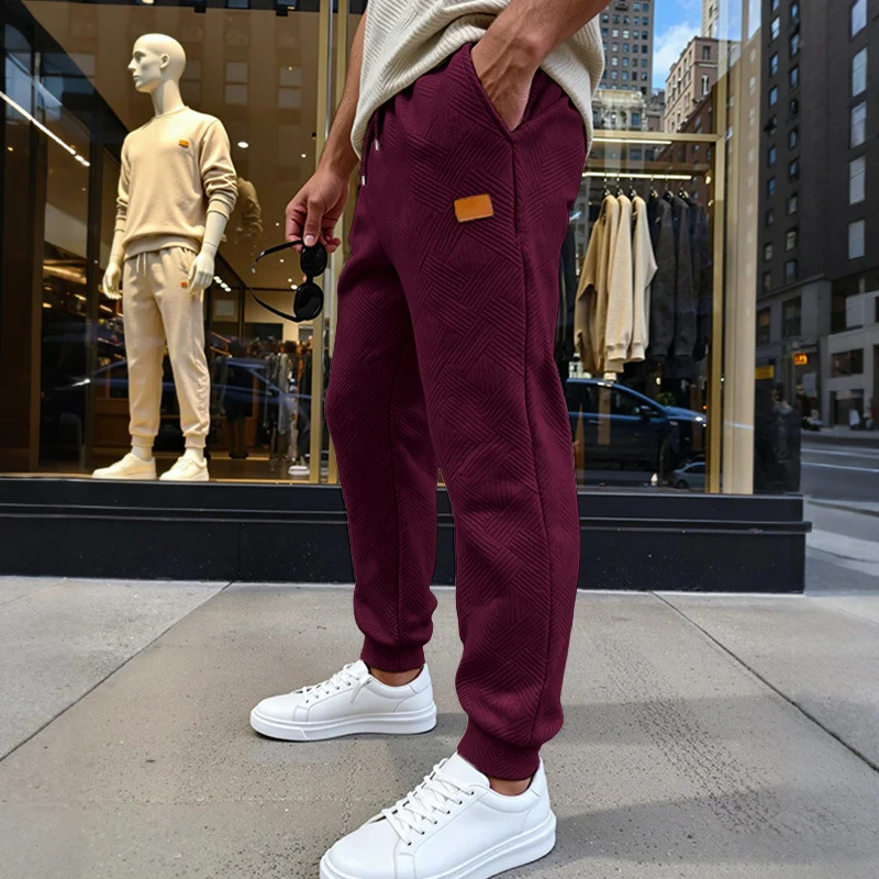 Herren Stepp-Jogginghose mit geometrischem Strukturmuster Nord Taschen
