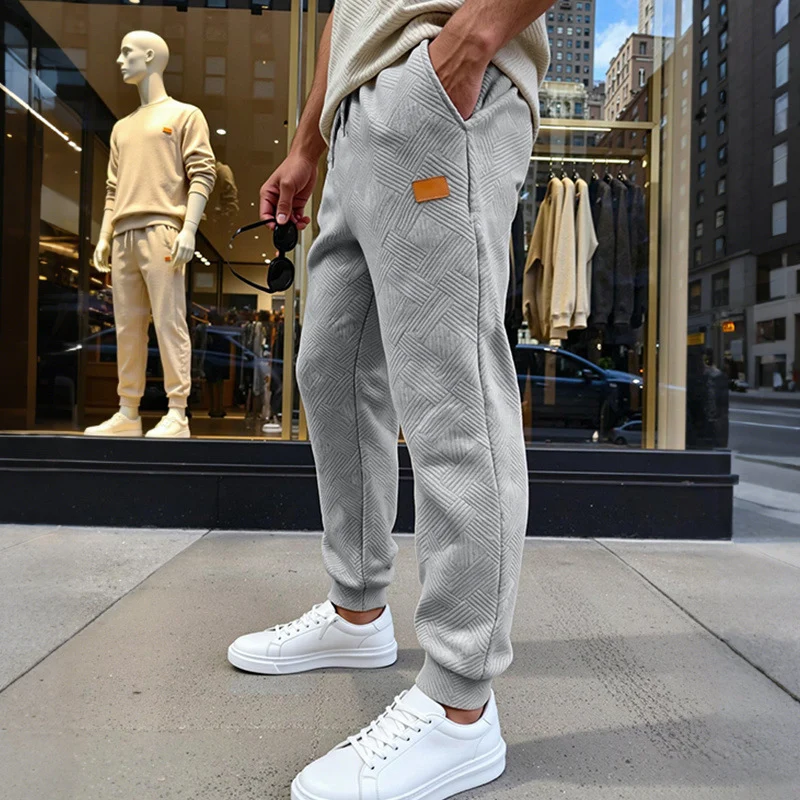Herren Stepp-Jogginghose mit geometrischem Strukturmuster Nord Taschen