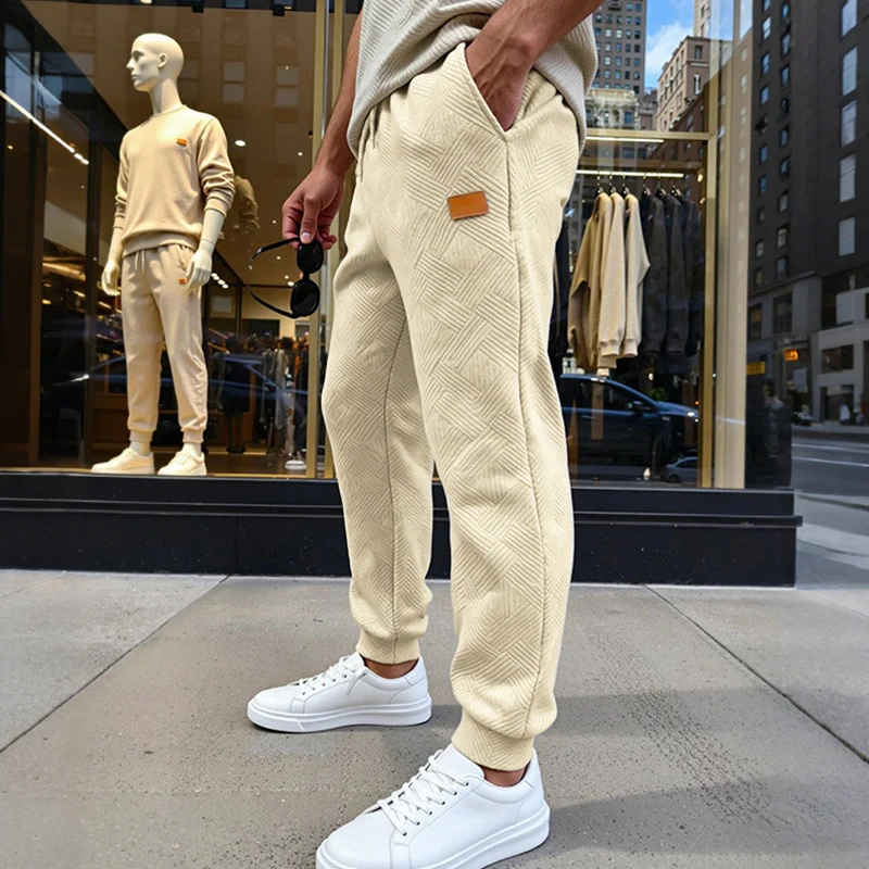 Herren Stepp-Jogginghose mit geometrischem Strukturmuster Nord Taschen