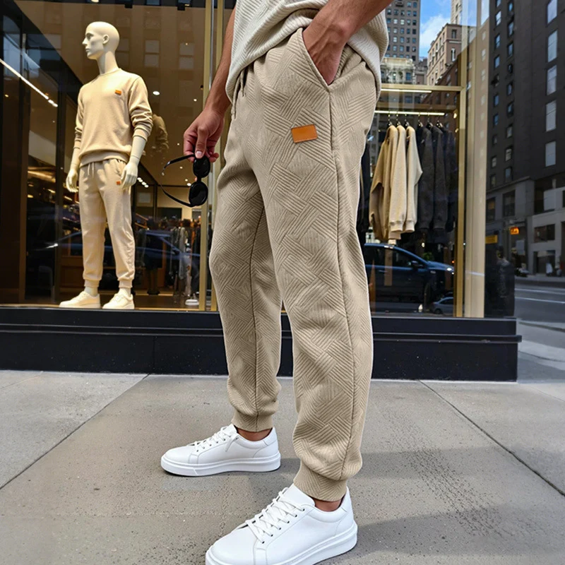 Herren Stepp-Jogginghose mit geometrischem Strukturmuster Nord Taschen