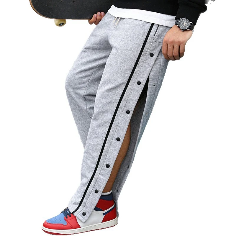 Herren Sportliche Snap-Trackhose mit seitlichen Druckknopfleisten und Tunnelzug Nord Taschen