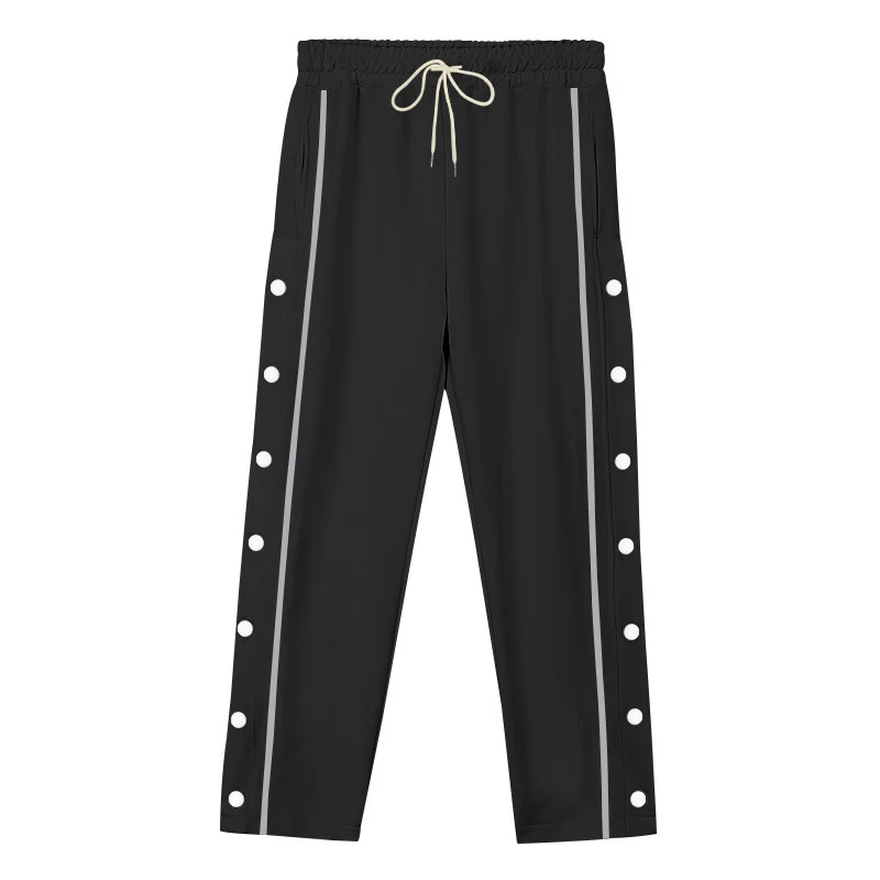 Herren Sportliche Snap-Trackhose mit seitlichen Druckknopfleisten und Tunnelzug Nord Taschen