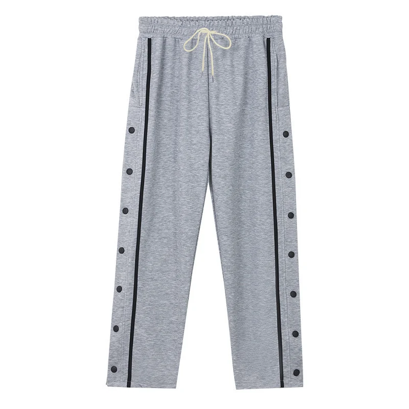 Herren Sportliche Snap-Trackhose mit seitlichen Druckknopfleisten und Tunnelzug Nord Taschen