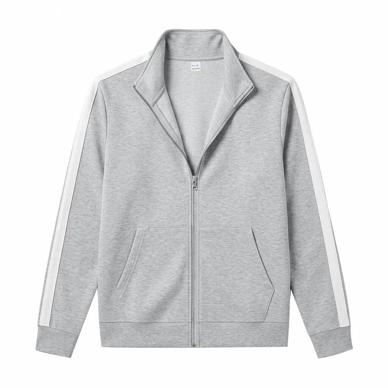 Herren Retro-Trackjacke mit Kontraststreifen und Stehkragen Nord Taschen