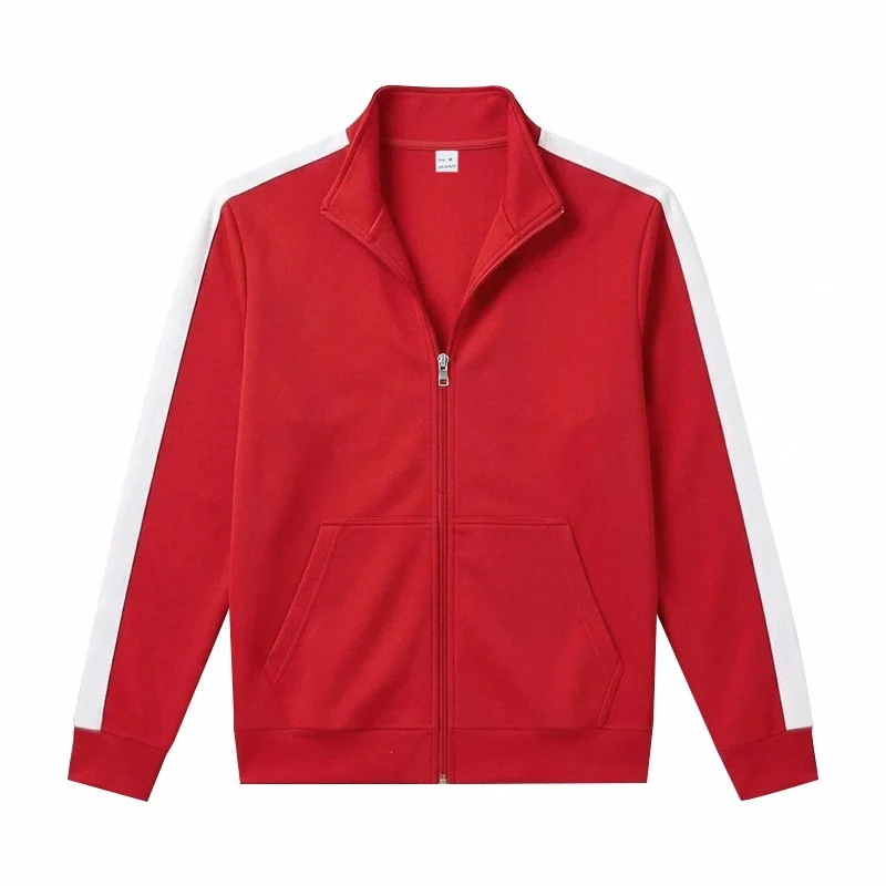 Herren Retro-Trackjacke mit Kontraststreifen und Stehkragen Nord Taschen
