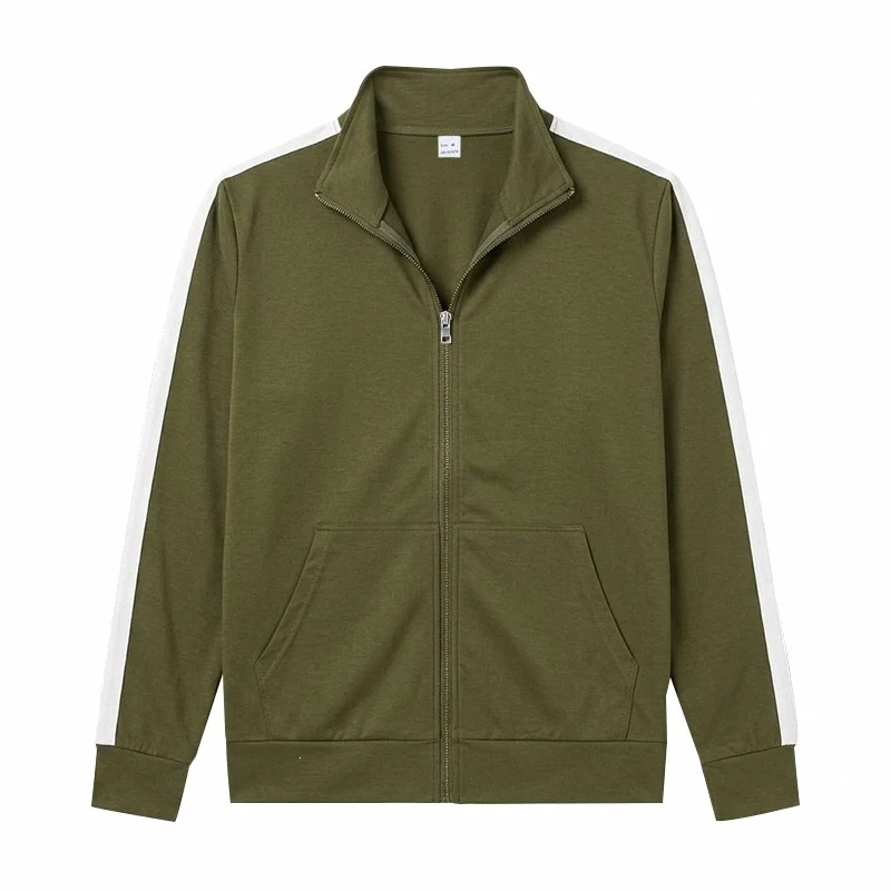 Herren Retro-Trackjacke mit Kontraststreifen und Stehkragen Nord Taschen