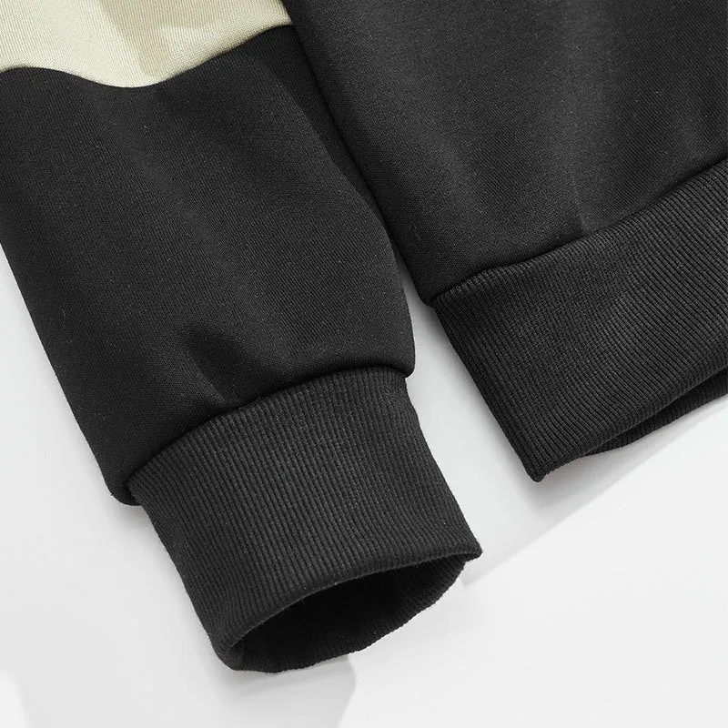 Herren Relaxed Polo-Sweatshirt mit Druckknopf-Blende und Kontrastarmdetails Nord Taschen
