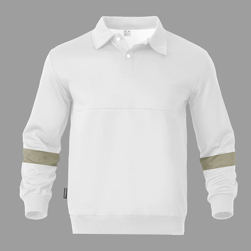 Herren Relaxed Polo-Sweatshirt mit Druckknopf-Blende und Kontrastarmdetails Nord Taschen