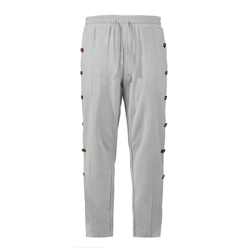 Herren Relaxed-Fit Freizeithose mit seitlichen Zierknopfleisten, elastischem Bund und Kordelzug Nord Taschen