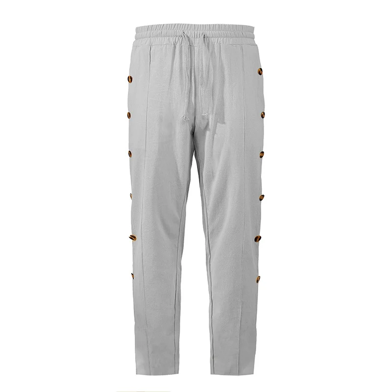 Herren Relaxed-Fit Freizeithose mit seitlichen Zierknopfleisten, elastischem Bund und Kordelzug Nord Taschen