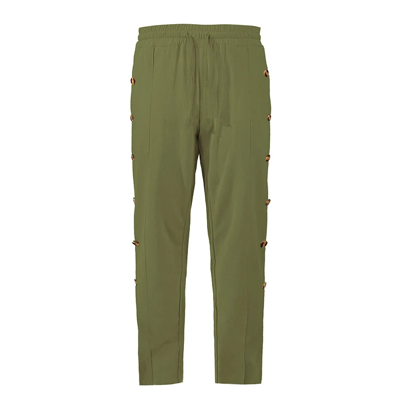 Herren Relaxed-Fit Freizeithose mit seitlichen Zierknopfleisten, elastischem Bund und Kordelzug Nord Taschen