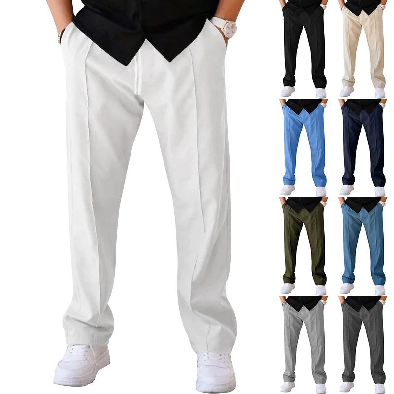 Herren Relaxed-Fit Freizeit-Hose mit Bügelfalte, Tunnelzug und Eingrifftaschen Nord Taschen