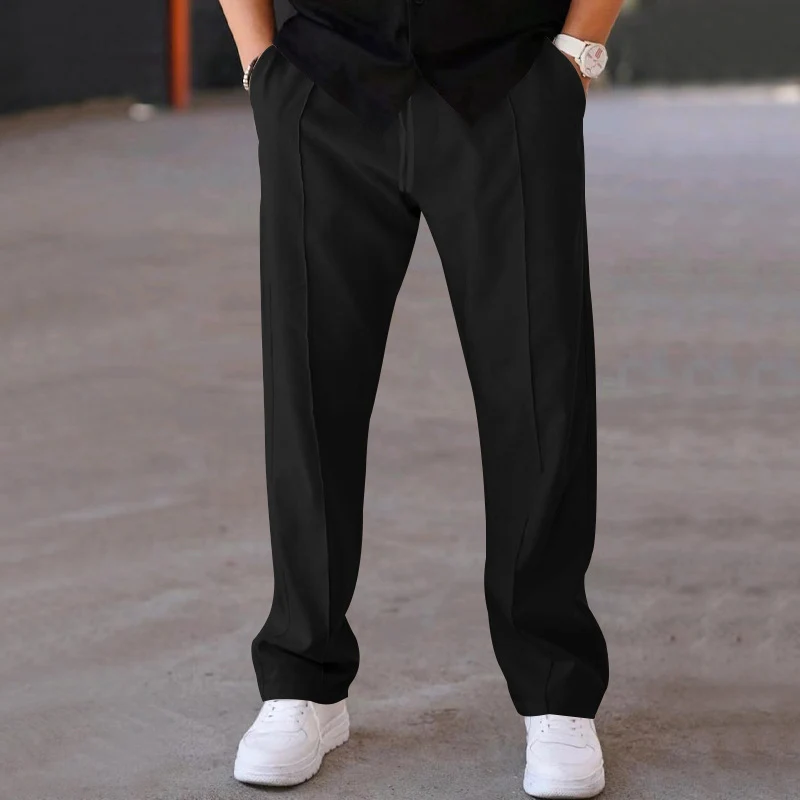 Herren Relaxed-Fit Freizeit-Hose mit Bügelfalte, Tunnelzug und Eingrifftaschen Nord Taschen