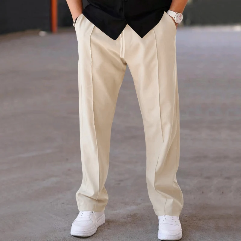 Herren Relaxed-Fit Freizeit-Hose mit Bügelfalte, Tunnelzug und Eingrifftaschen Nord Taschen