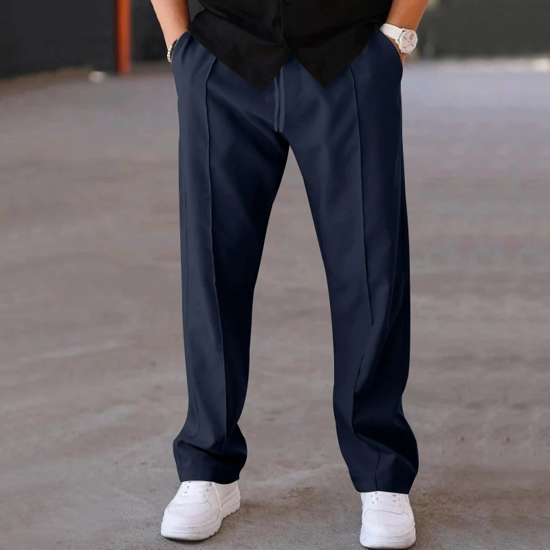 Herren Relaxed-Fit Freizeit-Hose mit Bügelfalte, Tunnelzug und Eingrifftaschen Nord Taschen