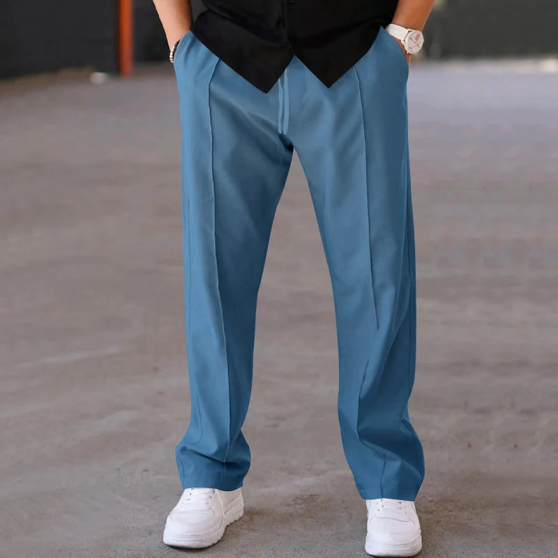 Herren Relaxed-Fit Freizeit-Hose mit Bügelfalte, Tunnelzug und Eingrifftaschen Nord Taschen