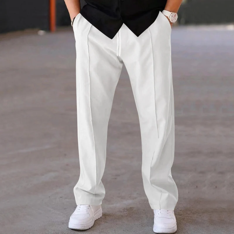 Herren Relaxed-Fit Freizeit-Hose mit Bügelfalte, Tunnelzug und Eingrifftaschen Nord Taschen