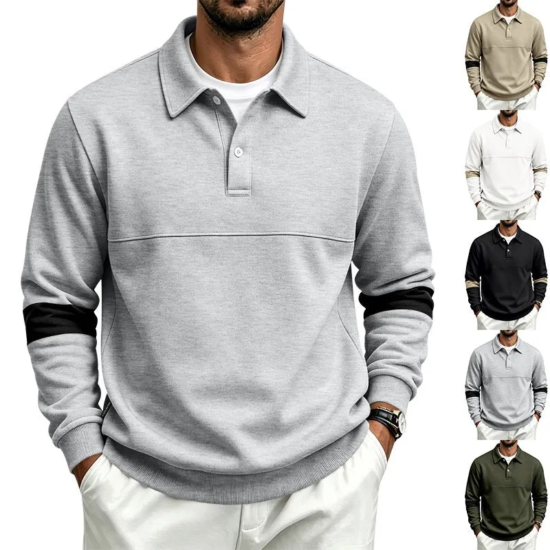 Herren Poloshirt-Pullover mit Brustnaht und Kontraststreifen an den Ärmeln Nord Taschen