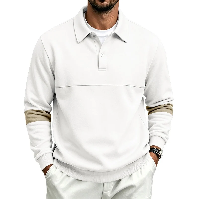 Herren Poloshirt-Pullover mit Brustnaht und Kontraststreifen an den Ärmeln Nord Taschen