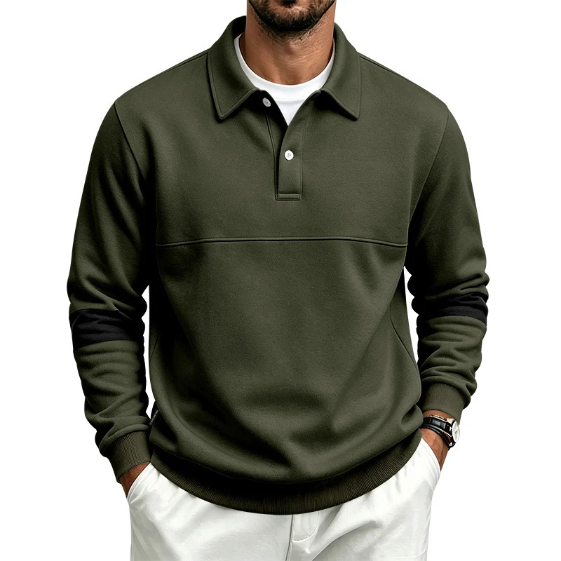 Herren Poloshirt-Pullover mit Brustnaht und Kontraststreifen an den Ärmeln Nord Taschen