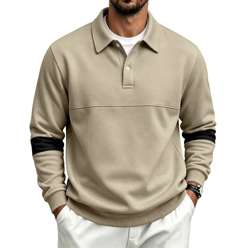 Herren Poloshirt-Pullover mit Brustnaht und Kontraststreifen an den Ärmeln Nord Taschen