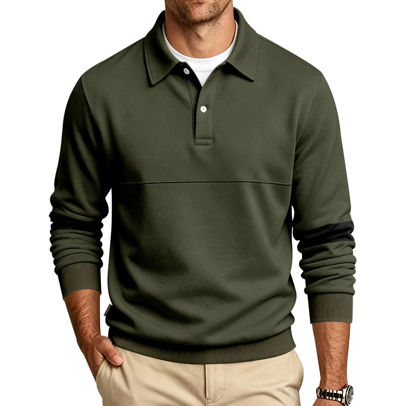 Herren Poloshirt-Pullover mit Brustnaht und Kontraststreifen an den Ärmeln Nord Taschen