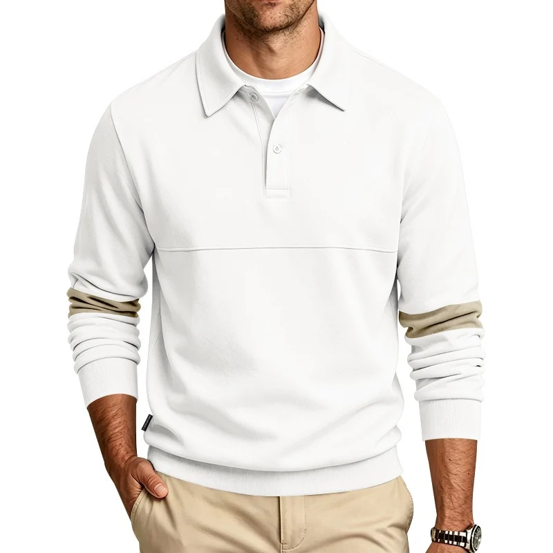 Herren Poloshirt-Pullover mit Brustnaht und Kontraststreifen an den Ärmeln Nord Taschen