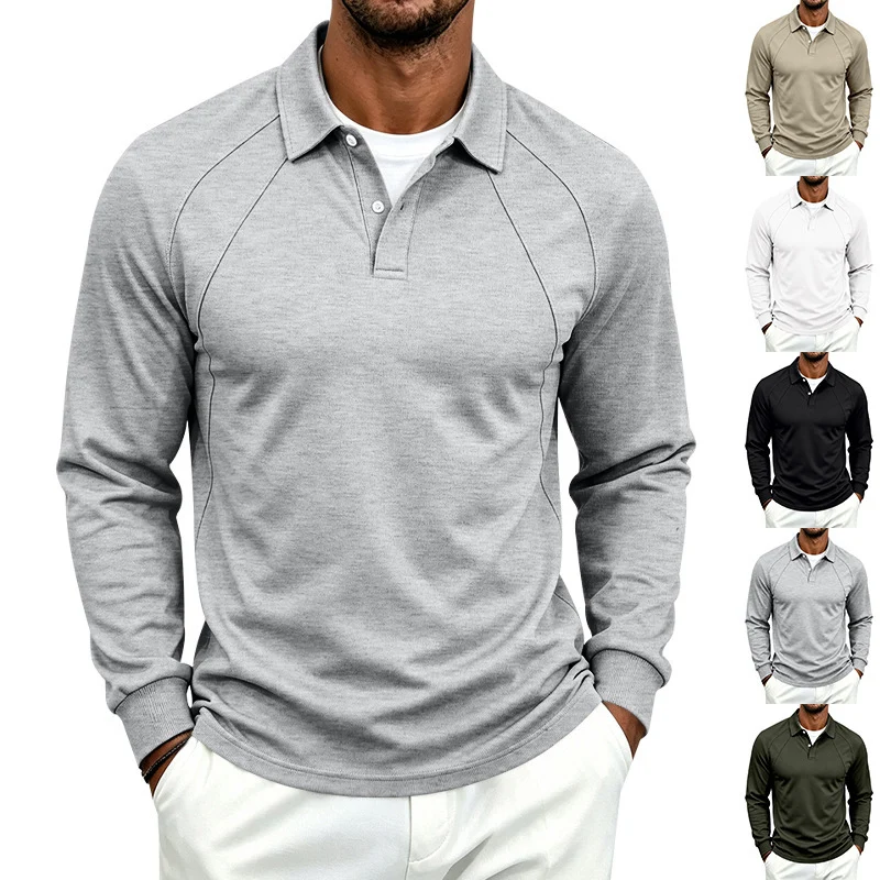 Herren Polo-Sweatshirt mit Raglanärmeln, Halbknopfleiste und Rippbündchen Nord Taschen