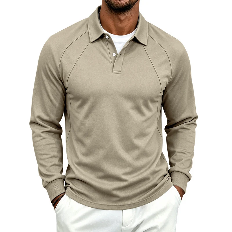 Herren Polo-Sweatshirt mit Raglanärmeln, Halbknopfleiste und Rippbündchen Nord Taschen