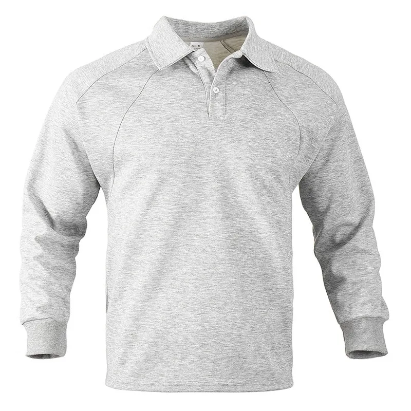 Herren Polo-Sweatshirt mit Raglanärmeln, Halbknopfleiste und Rippbündchen Nord Taschen
