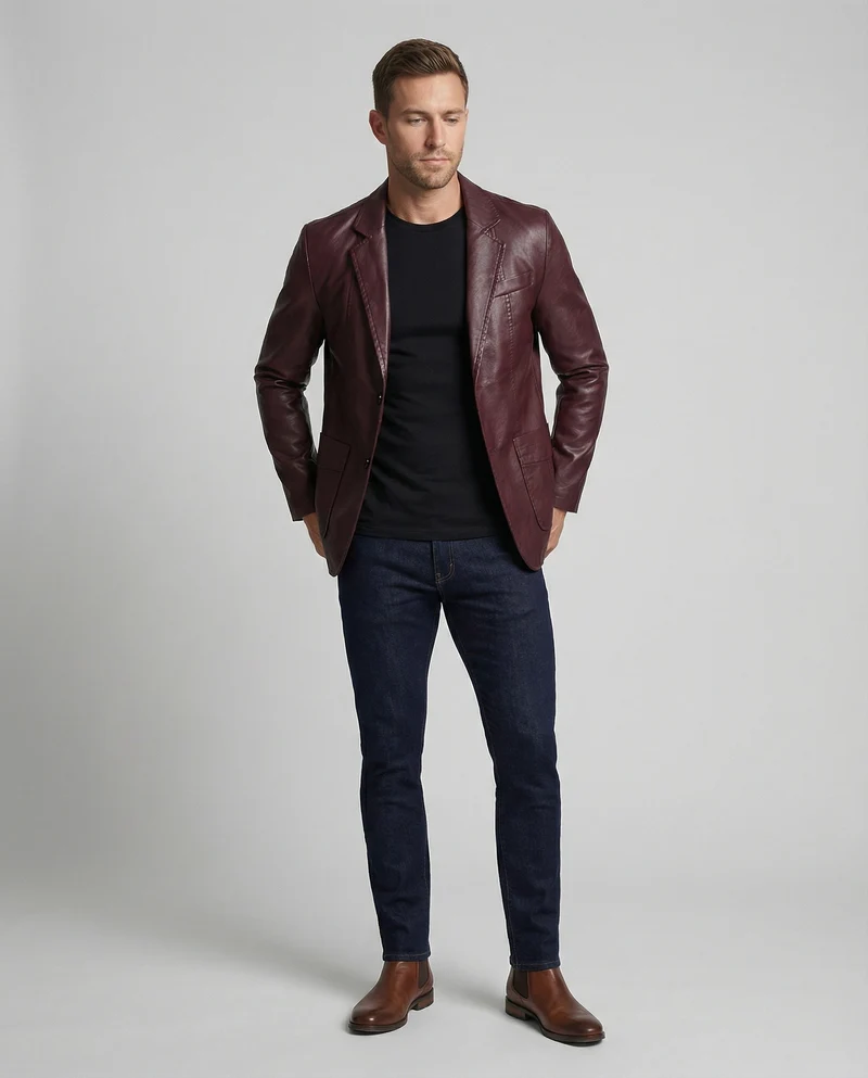 Herren Lederblazer elegant