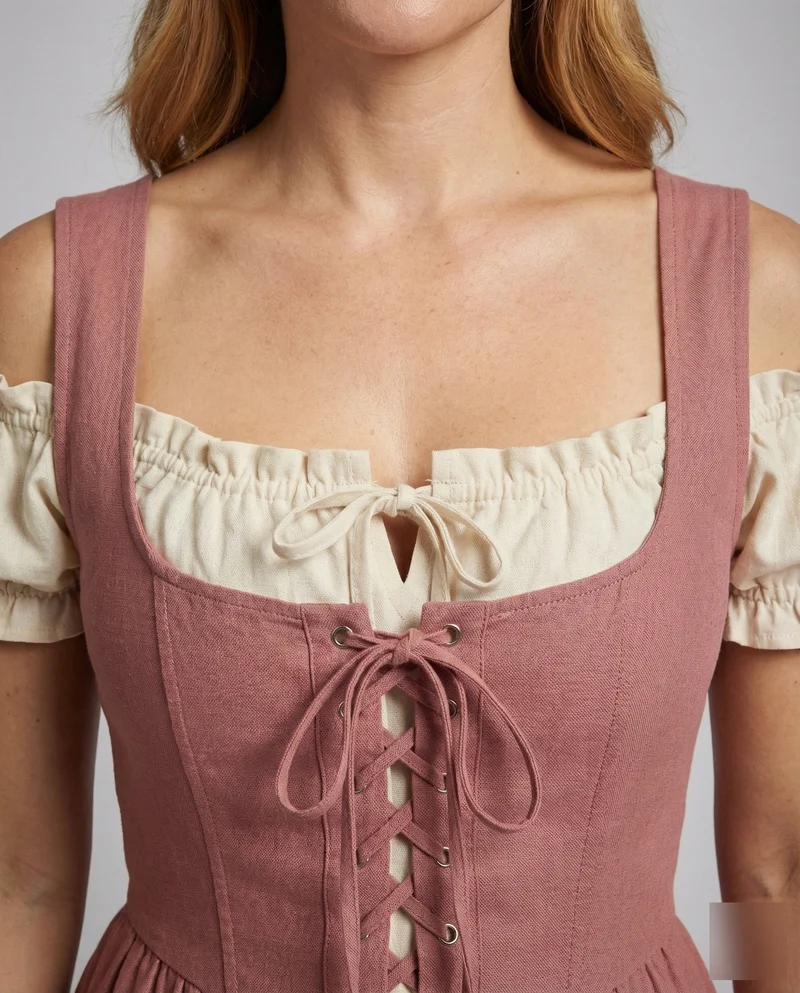 Damen Wickel-Palazzohose mit hohem Smockbund und fließender Überwurffront.