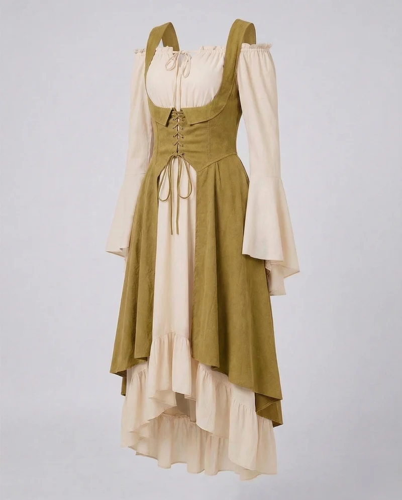 Damen Wickel-Palazzohose mit hohem Smockbund und fließender Überwurffront.