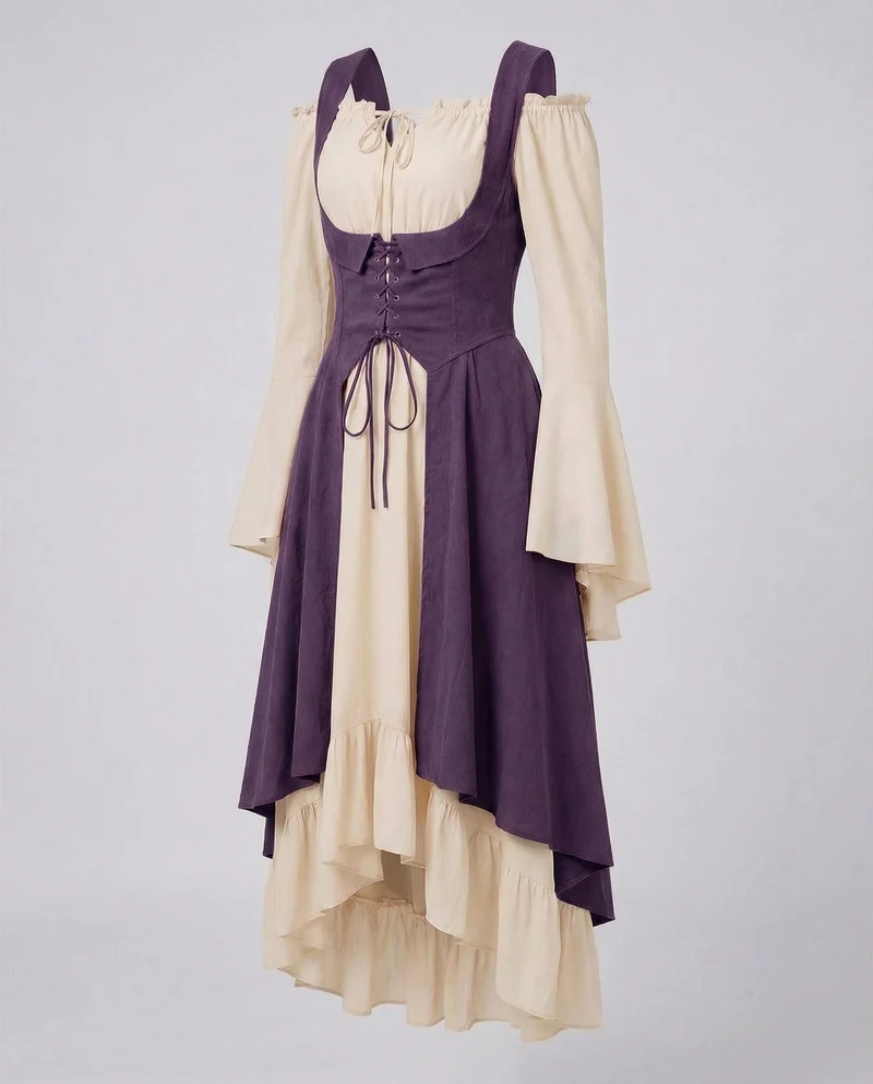 Damen Wickel-Palazzohose mit hohem Smockbund und fließender Überwurffront.