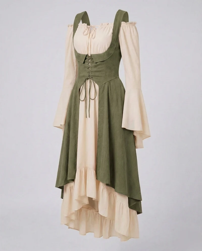 Damen Wickel-Palazzohose mit hohem Smockbund und fließender Überwurffront.