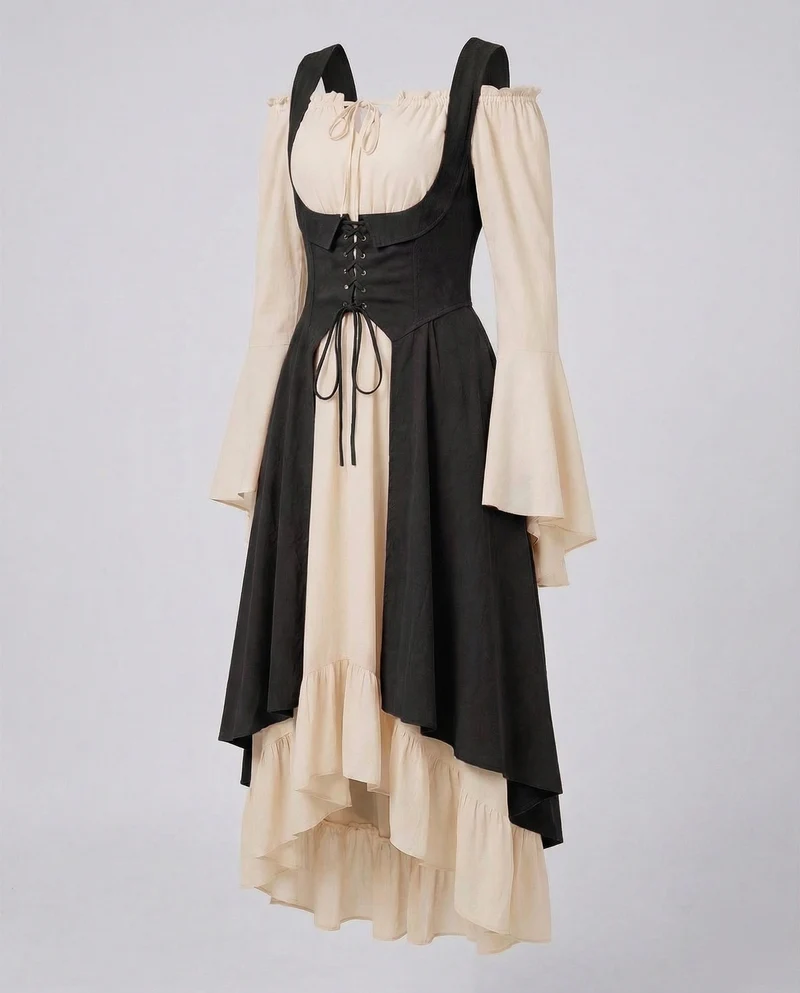 Damen Wickel-Palazzohose mit hohem Smockbund und fließender Überwurffront.