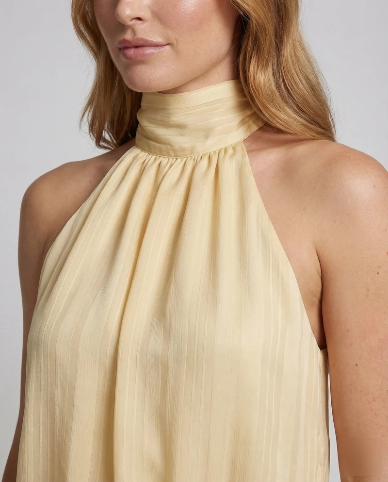 Damen Halstuch-Minikleid Plissée-Oberteil - Vittorelli