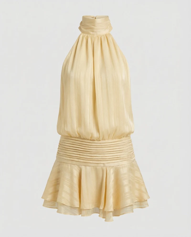 Damen Halstuch-Minikleid Plissée-Oberteil - Vittorelli