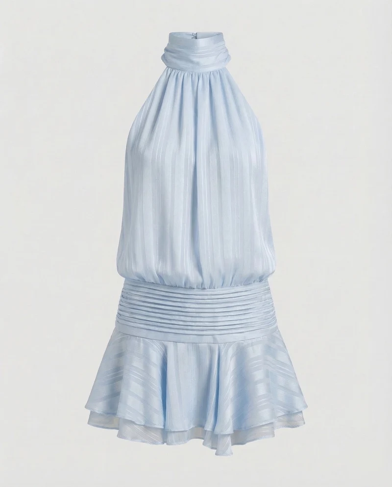 Damen Halstuch-Minikleid Plissée-Oberteil - Vittorelli