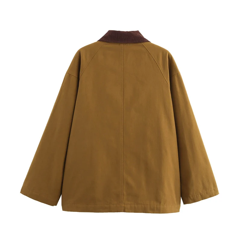 Damen Boxy Fieldjacke mit Cordkragen, Knebelverschlüssen und großen Klappentaschen Nord Taschen