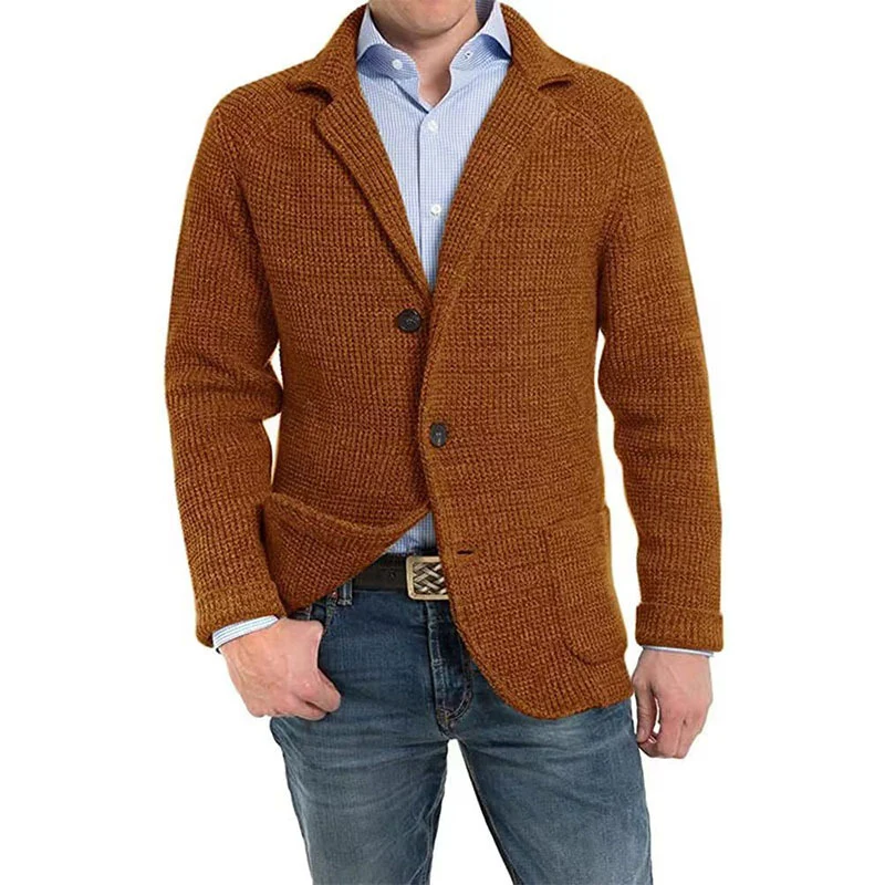 Herren Strukturstrick Sakko-Blazer mit aufgesetzten Taschen Nord Taschen