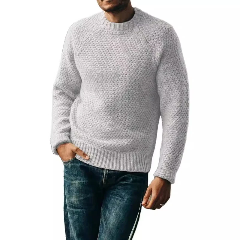 Herren Raglan-Strukturpullover mit Wabenstruktur und Rippbündchen Nord Taschen