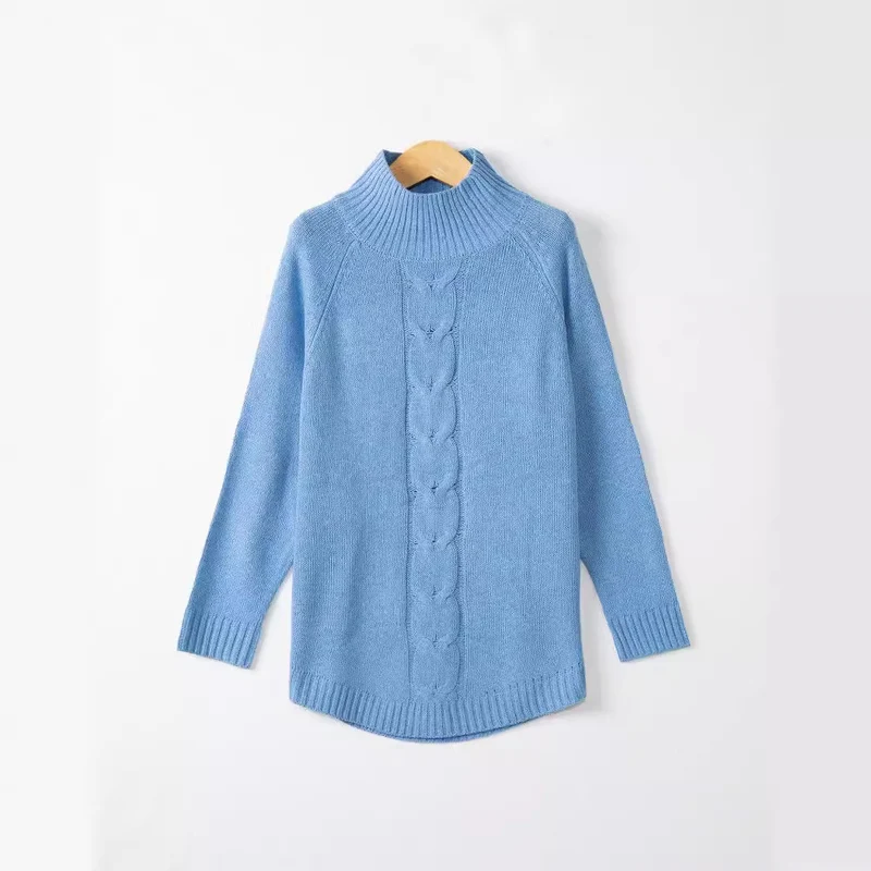 Damen Rollkragenpullover mit Zopfmuster und Raglanärmeln Nord Taschen